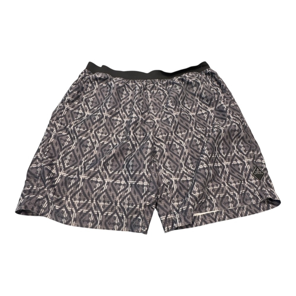 Prana Shorts Swim Trunks‎ Men's XL Aztec Black Gray Pockets Preppy Beach Rec